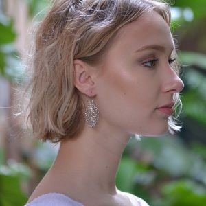 Silver gate earrings